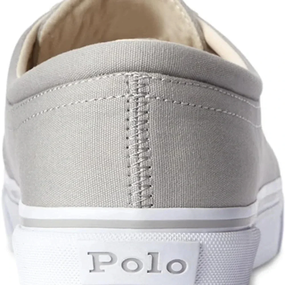 POLO RALPH LAUREN men Canvas Boat Shoes Gray Brown Pony Sz: 11